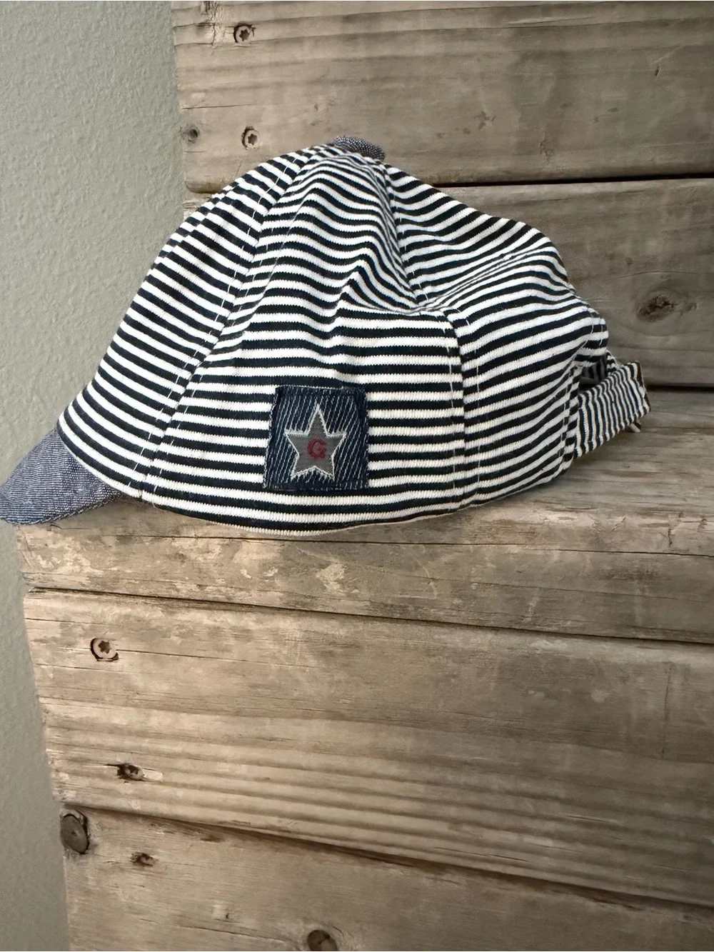 Kids Striped Yankees Baseball Cap - Navy & White